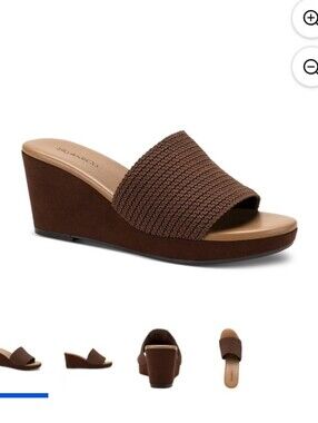 Style & Co. Aimee Chocolate Wedge Knit Sandal